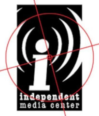 Indymedia logo in cross hairs
